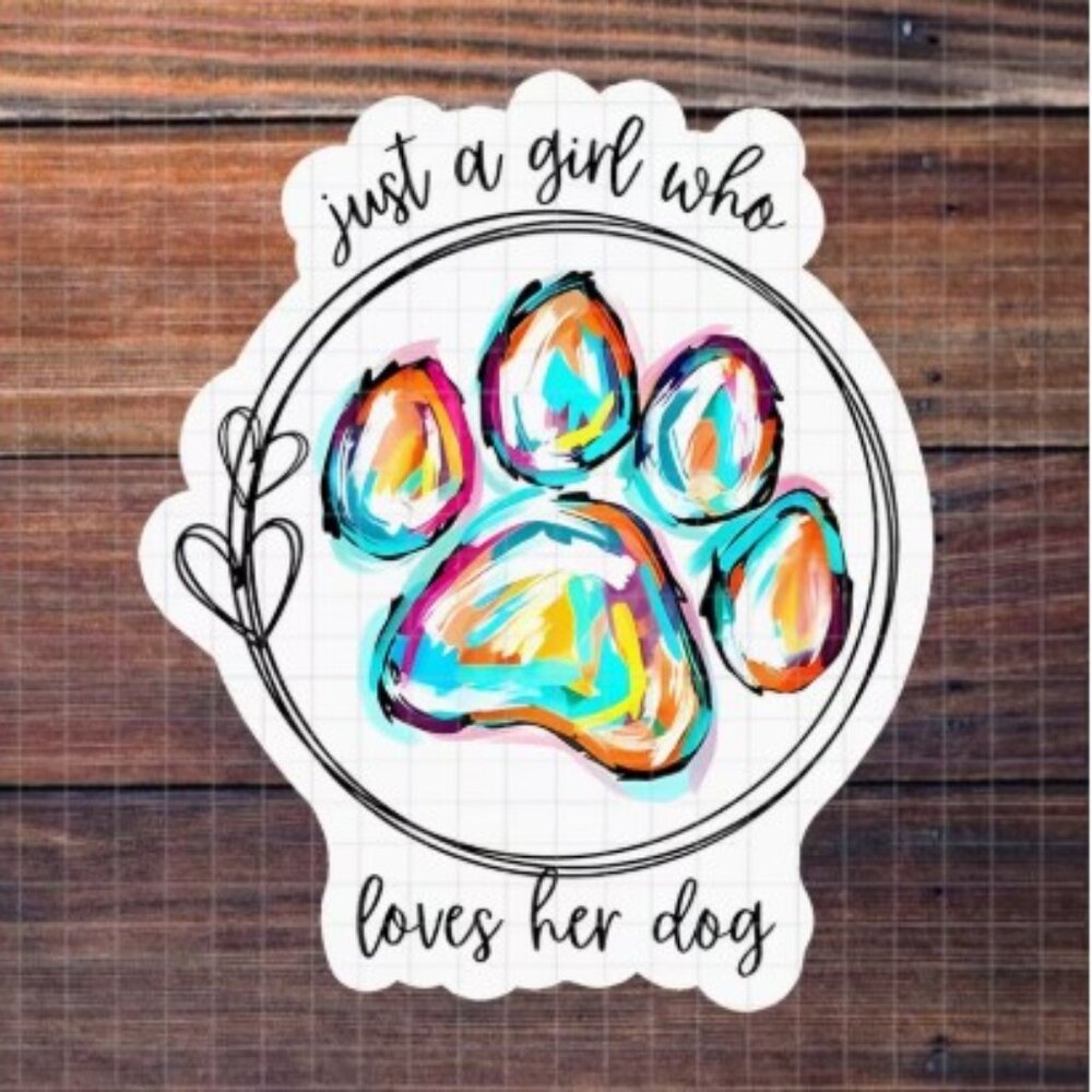 NEW Girl Who Loves Her Dogs Sticker - Medium
